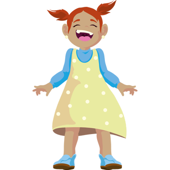 A cartoon girl with red hair and a yellow dress png