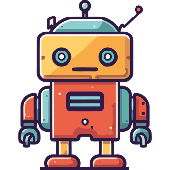 A cartoon robot with a red and blue face png