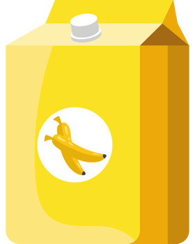 A carton of bananas with a sticker on it png