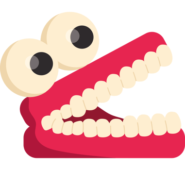 A cartoon mouth with two eyes and a big mouth png
