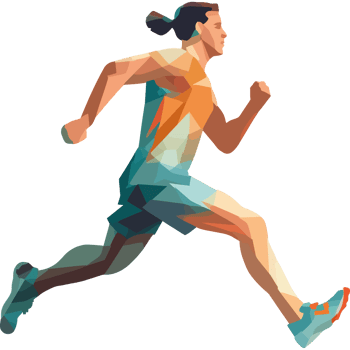 A man running in a low polygonal style png