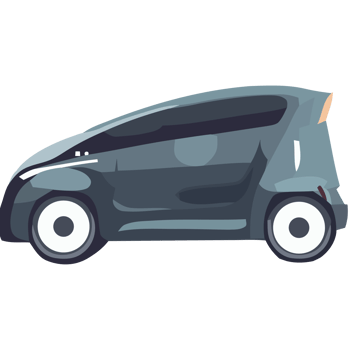 A small electric car on a black background png