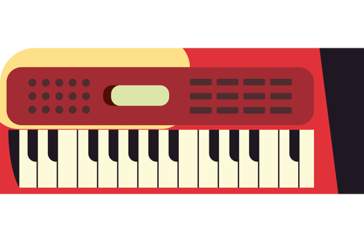 An illustration of a keyboard on a black background png