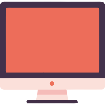 A computer monitor with a red screen png