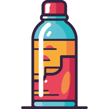 A bottle of soda with a red cap png
