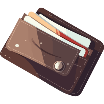 Wallet icon with credit cards and money png
