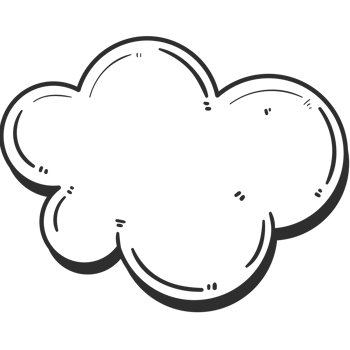 A black cloud with a white outline on a black background png