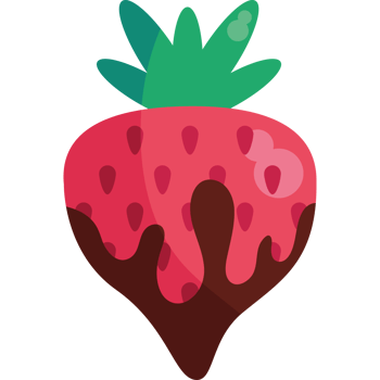 A strawberry with chocolate on it png