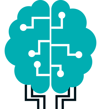 A brain with a series of lines running through it png