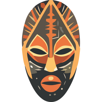An african mask with a black background png