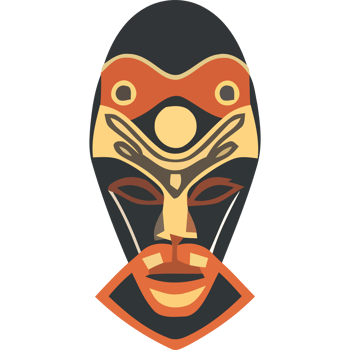 An african mask with a black background png