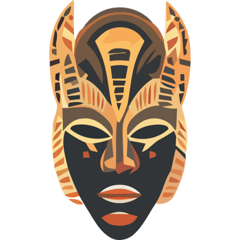 An african mask with a tribal design png