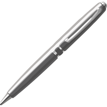 A silver pen on a black background png