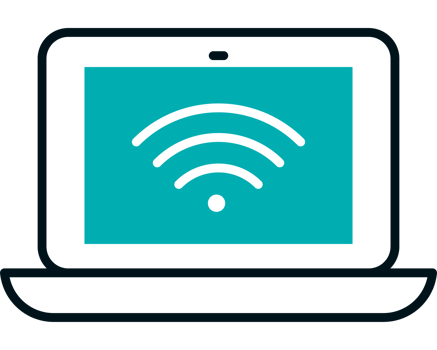 A laptop with wifi icon on it png