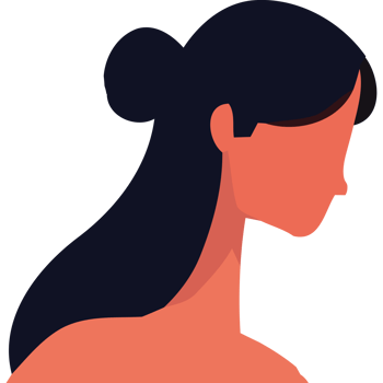 A woman's profile with her head turned to the side png