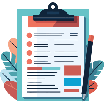 Clipboard with checklist and pen png