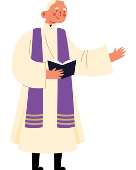 A cartoon priest holding a book png