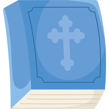 A blue book with a cross on it png