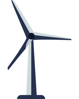 A wind turbine on a black background png