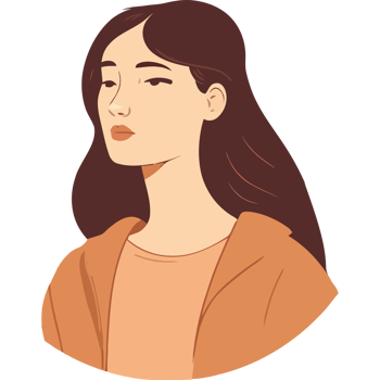 An illustration of a woman with long hair png