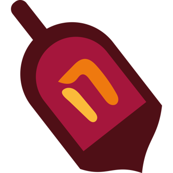 A red and orange pen with a yellow and orange letter n png