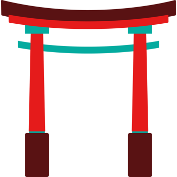A tori tori gate with red and blue stripes png
