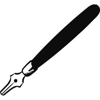 A black and white silhouette of a pen png