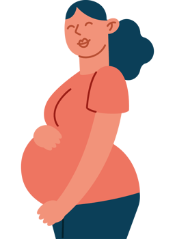 Pregnant woman with a smile png