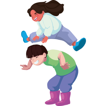 Two children jumping in the air png