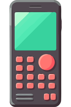 A cell phone with a green screen png