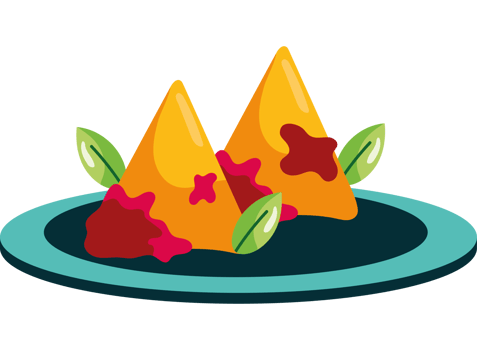 A plate with two cones of food on it png