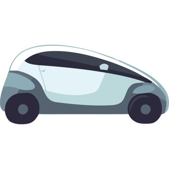 A small electric car on a black background png