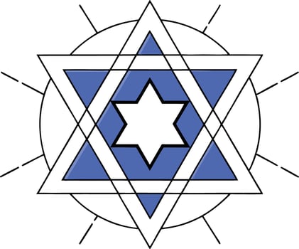 Geometric Star of David, Sacred Symbol, Jewish Heritage, Spiritual Design vector