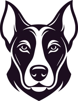 Stylish Dog Head Graphic Design, Black and White Canine Portrait vector