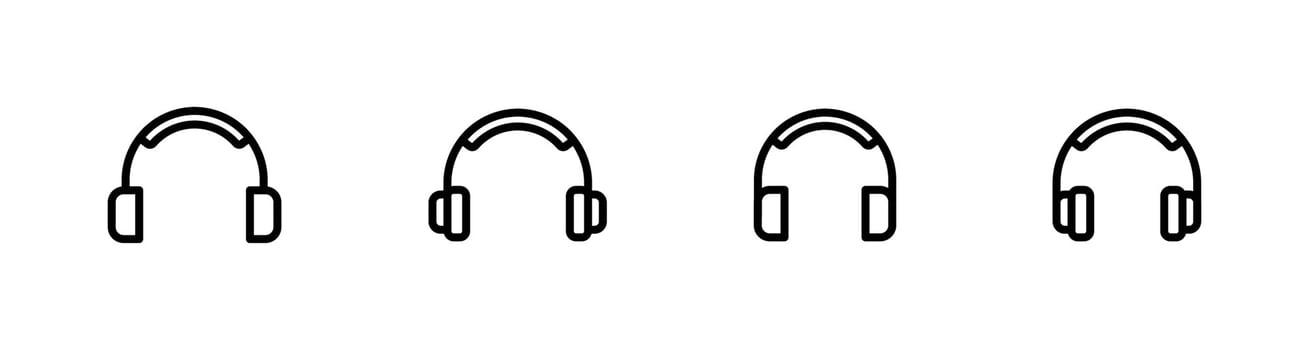 Headphone icon set illustration for web, ui, and mobile apps vector