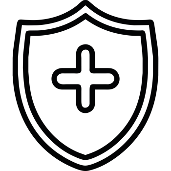 A black and white shield with a cross on it png