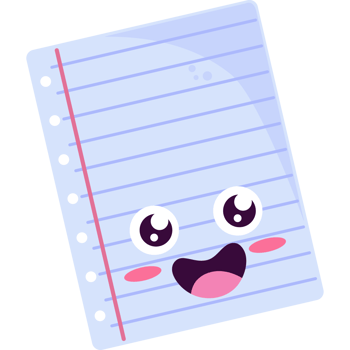 A notebook with a smile face and eyes png