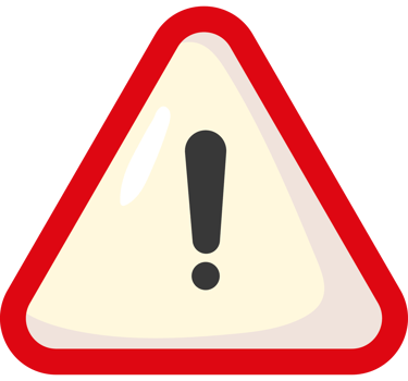 A red and white warning sign with an exclamation mark png