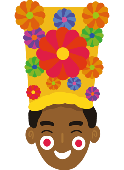 A cartoon black man wearing a colorful hat png