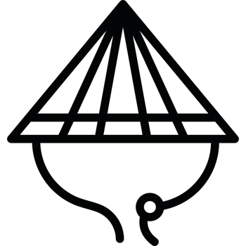 A black and white logo of a hat png