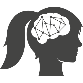 A woman's head with a brain in it png