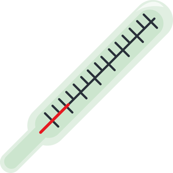 A thermometer with a red line on it png