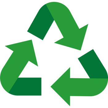 A green recycling symbol with arrows pointing in different directions png