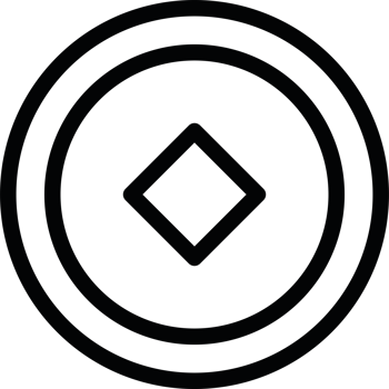 A black circle with a white square in the center png