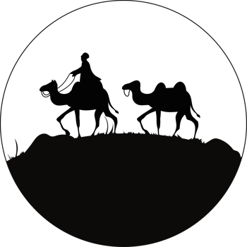 A silhouette of three camels in the dark png