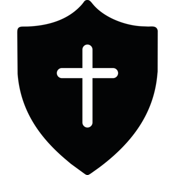 A cross on a shield with a shield in the background png