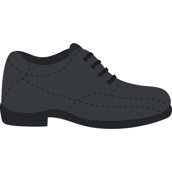 Black shoes icon on a transparent background png