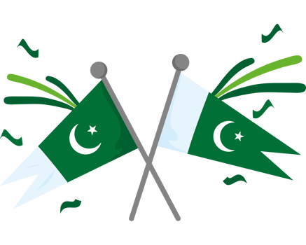 Pakistan flag icon on a transparent background png