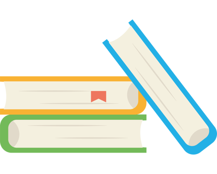 A stack of books icon on a transparent background png