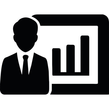 A black and white silhouette of a man in a suit png
